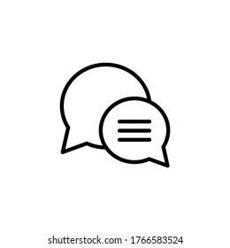 Vector de icono de comentario. Chat, símbolo de icono de conversación