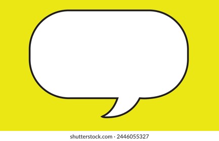 Comment icon vector. Conversation, Speech bubble icon symbol on yellow background