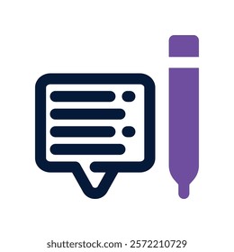 comment icon. vector dual tone icon for your website, mobile, presentation, and logo design.