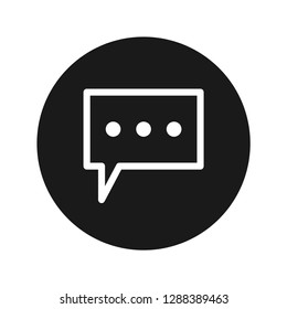 Comment icon vector illustration design isolated on flat black round button
