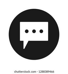 Comment icon vector illustration design isolated on flat black round button