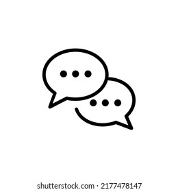 Comment icon vector. Speech bubble icon symbol. Conversation line icon in trendy flat design