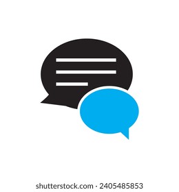 Comment icon vector. Speech bubble icon symbol. Conversation line icon in trendy flat design