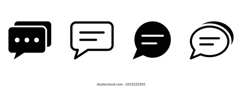 Comment icon vector. Speech bubble icon symbol. Comment icons collection. Vector comment icon, speech bubble set