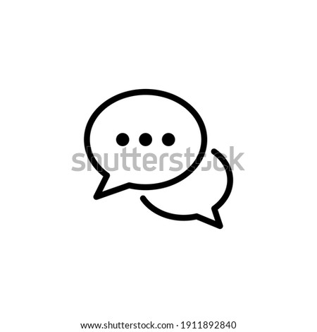 Comment icon vector. Speech bubble icon symbol. Conversation line icon in trendy flat design
