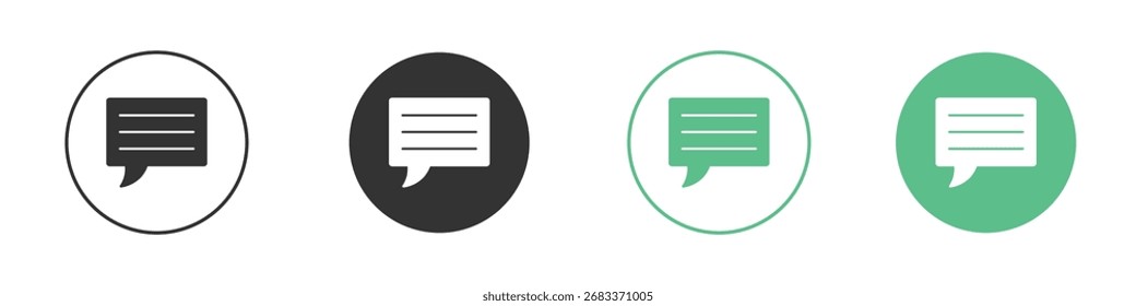 Ícone de comentário para os designs de site, celular, apresentação e logotipo.