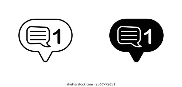 Comment icons in outline and fill. vector illustration for ui.
