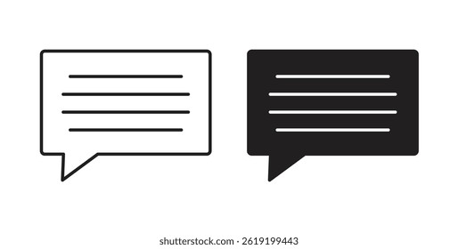Iconos del comentario fijados en colores negros sobre fondo blanco
