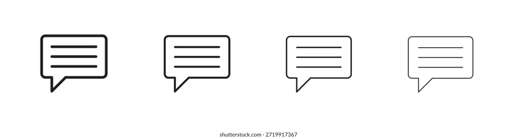 Iconos del comentario, conjunto de iconos lineales. Iconos lineales negros de la palma