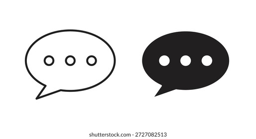 Comment icons set. Simple line vector illustration