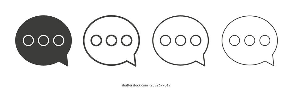 Comment icons set vectors graphic designs