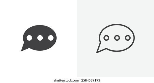 Comment icons vectors illustrations in black fill and liner versions