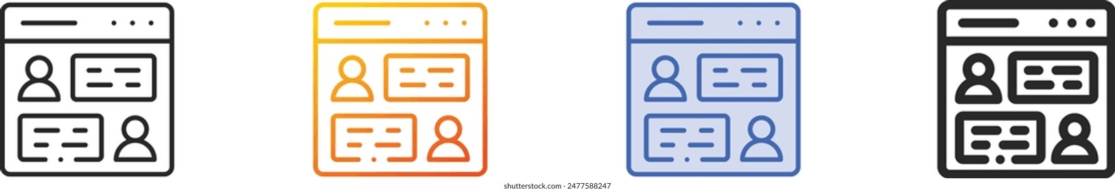comment icon.Thin Linear, Gradient, Blue Stroke and bold Style Design Isolated On White Background