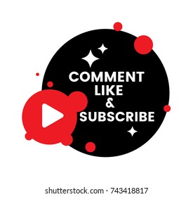Comment, Like and Share Vector Banner Graphic
