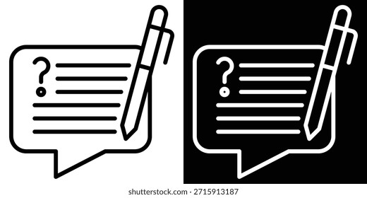 Kommentarzeile und Glyphensymbol-Stil auf weißem und schwarzem Hintergrund