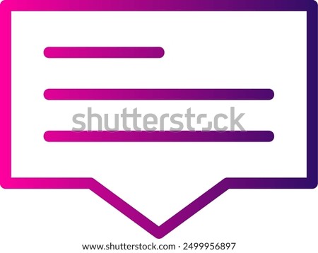 Comment Line Gradient Vector Icon Design