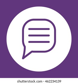 Comment line  icon. Flat design.