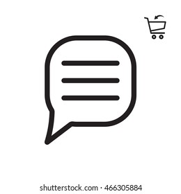 Comment line  icon. Flat design.