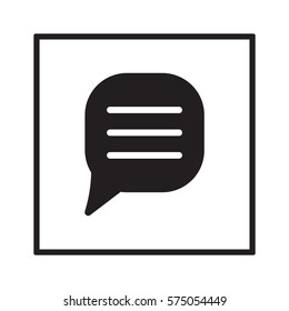 Comment line   icon, isolated. Flat  design. 