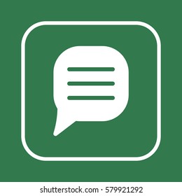 Comment line   icon, isolated. Flat  design. 