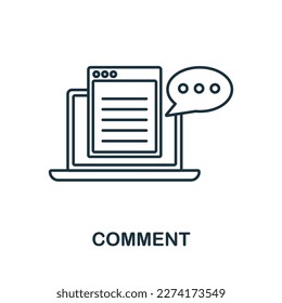 Comment line icon. Monochrome simple Comment outlineicon for templates, web design and infographics