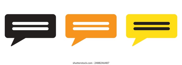 Conjunto de iconos de línea de comentario. Icono de Vector de burbuja de mensaje de voz hablada. Icono de Comentarios. Icono de conversación para diseños de IU.