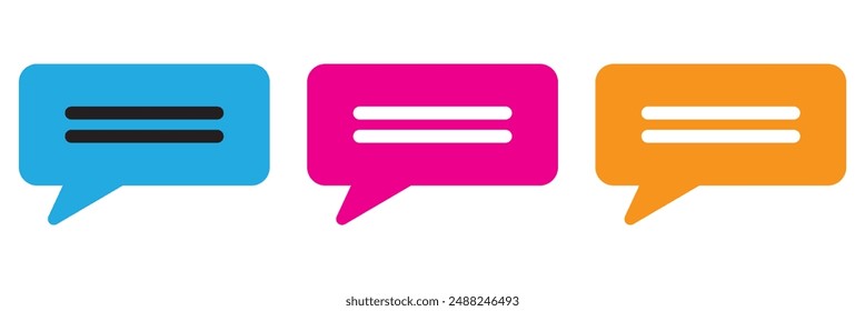 Conjunto de iconos de línea de comentario. Icono de Vector de burbuja de mensaje de voz hablada. Icono de Comentarios. Icono de conversación para diseños de IU.