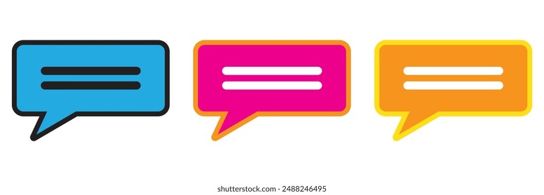 Conjunto de iconos de línea de comentario. Icono de Vector de burbuja de mensaje de voz hablada. Icono de Comentarios. Icono de conversación para diseños de IU.