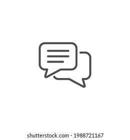 Icono de línea de comentario. Estilo de contorno simple. discurso de burbuja, mensaje, diálogo, diálogo de foro, botón de chat, conversación, concepto de discusión web. Ilustración del símbolo del vector aislada. EPS de trazo delgado 10.