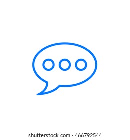 comment line icon, speech bubble outline vector logo illustration, linear pictogram isolated on white
