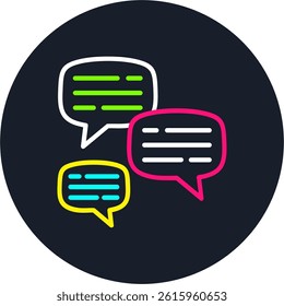 Comment Line Multi Colour Circle