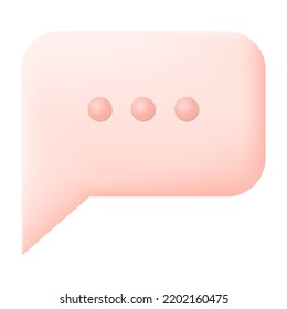 Comment Live Chat 3D Icon Vector Illustration on White Background, Speech Bubble Social Media