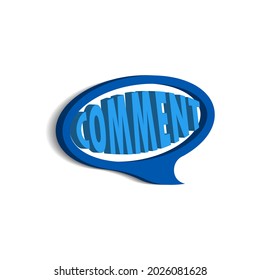 comment of logotype design with blue color and vector quality