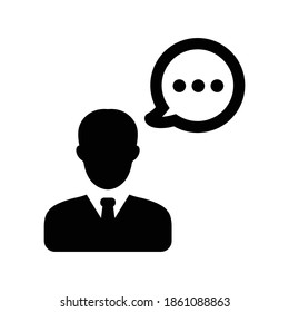 Comentario icono masculino.burbuja,hablar (ilustración vectorial)