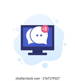 comment, new reply, message in chat vector icon