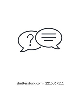 Comment on the answer. Vector linear icon isolated on white background.