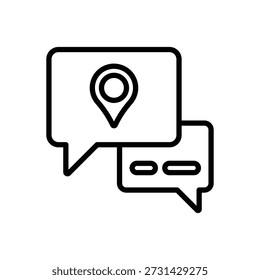 Comment on location icon, Line Vector graphics