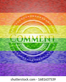 Comentario sobre el fondo de mosaico con los colores de la bandera LGBT