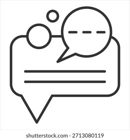 Ilustración vectorial de icono de esquema de comentario