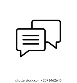 Comment outline vector icon isolated on white background. Chat user interface symbol