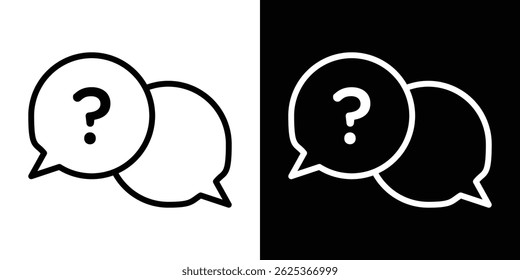 Ícone de pergunta do comentário traçado do conceito no plano de fundo branco