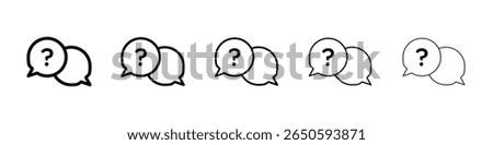 Comment question icon graphic set. trendy stroke line style