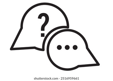 Comment question icon set. faq icon. question and answer pictogram. inquire bubble. ask or request icon. frequently asked questions icon in black