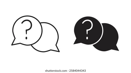 Comment question icon set in thin line. vector illustrations for web