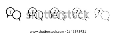 Comment question icon vector outline set illustration sign