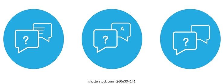 Comment question icons in black and green colors collection Design EPS 10 