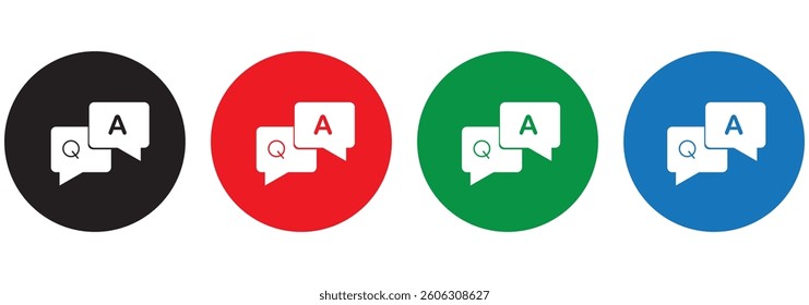 Comment question icons collection vectors in black and blue EPS 10 