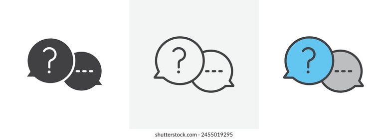Iconos de comentarios y preguntas para preguntas frecuentes y consultas
