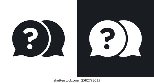 Comment question icons set vectors black and colored style