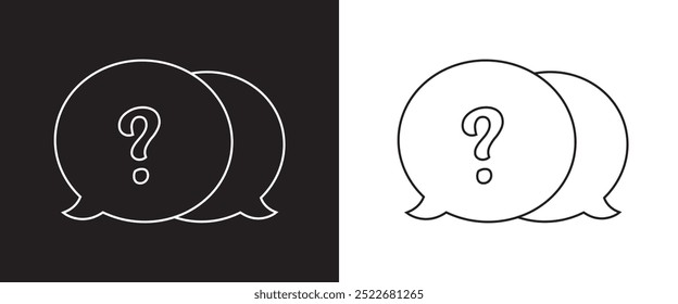 Comment question line icon set. faq line icon. question and answer pictogram. inquire bubble. ask or request sign. frequently asked questions icon for Ui designs.